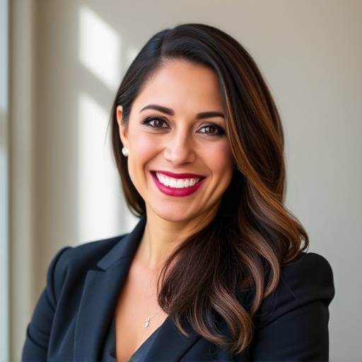 Alexandra Rodriguez, CEO of EduSpark, smiling professionally.