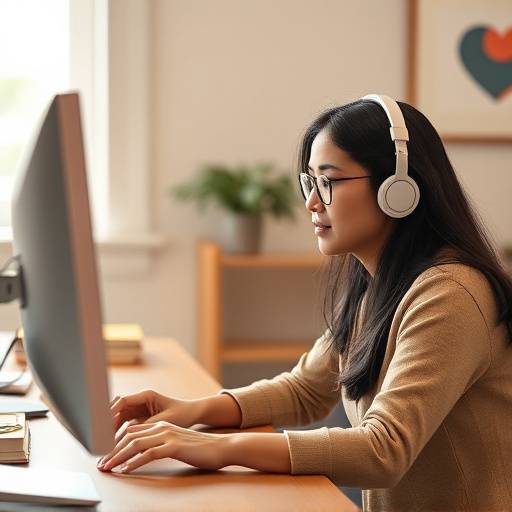 Evelyn Nguyen, Student Support Manager at EduSpark, helping a student on her computer.