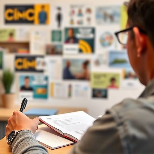 Person taking notes during an online course session with diverse learning resources in the background